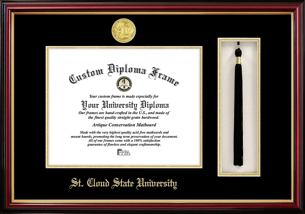 St Cloud State University 11w x 8.5h Tassel Box and Diploma Frame